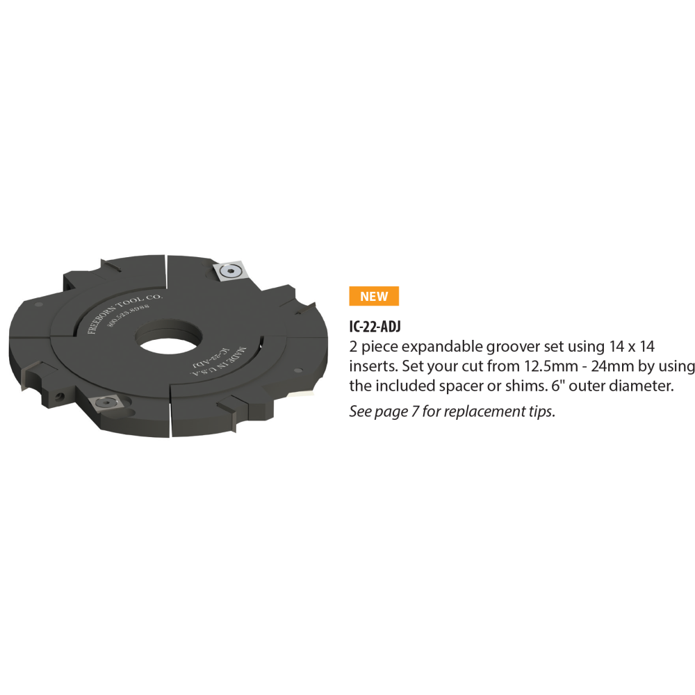 Freeborn Split Groover Insert IC-22-ADJ